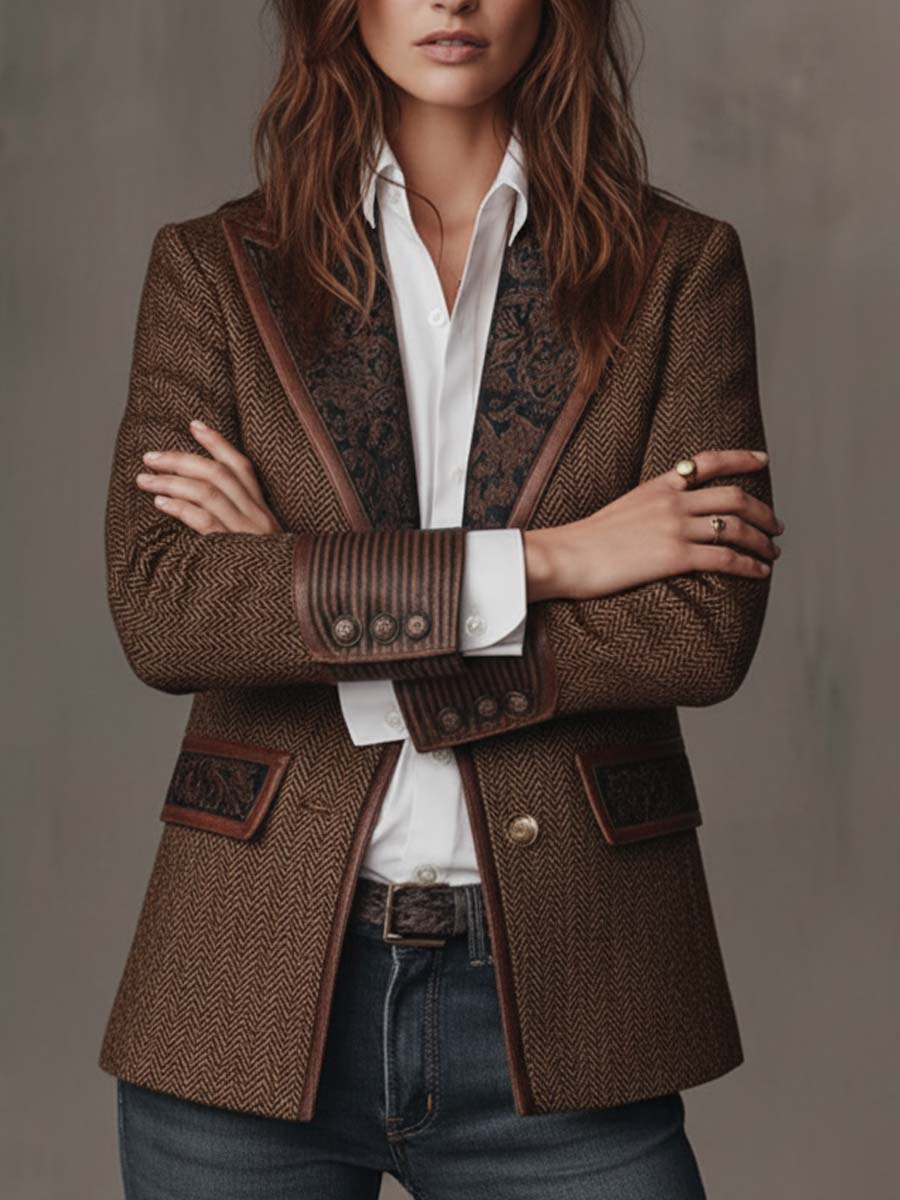 Gerda™ | Blazer met geprinte chevron-details