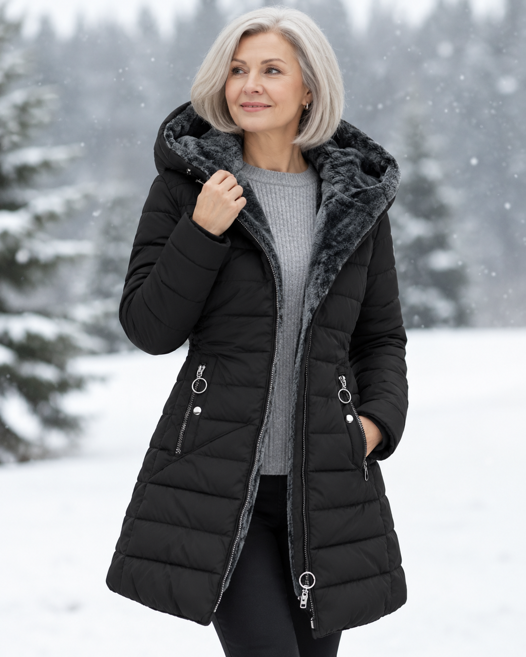 Marja™ | Warme gewatteerde winterjas met capuchon