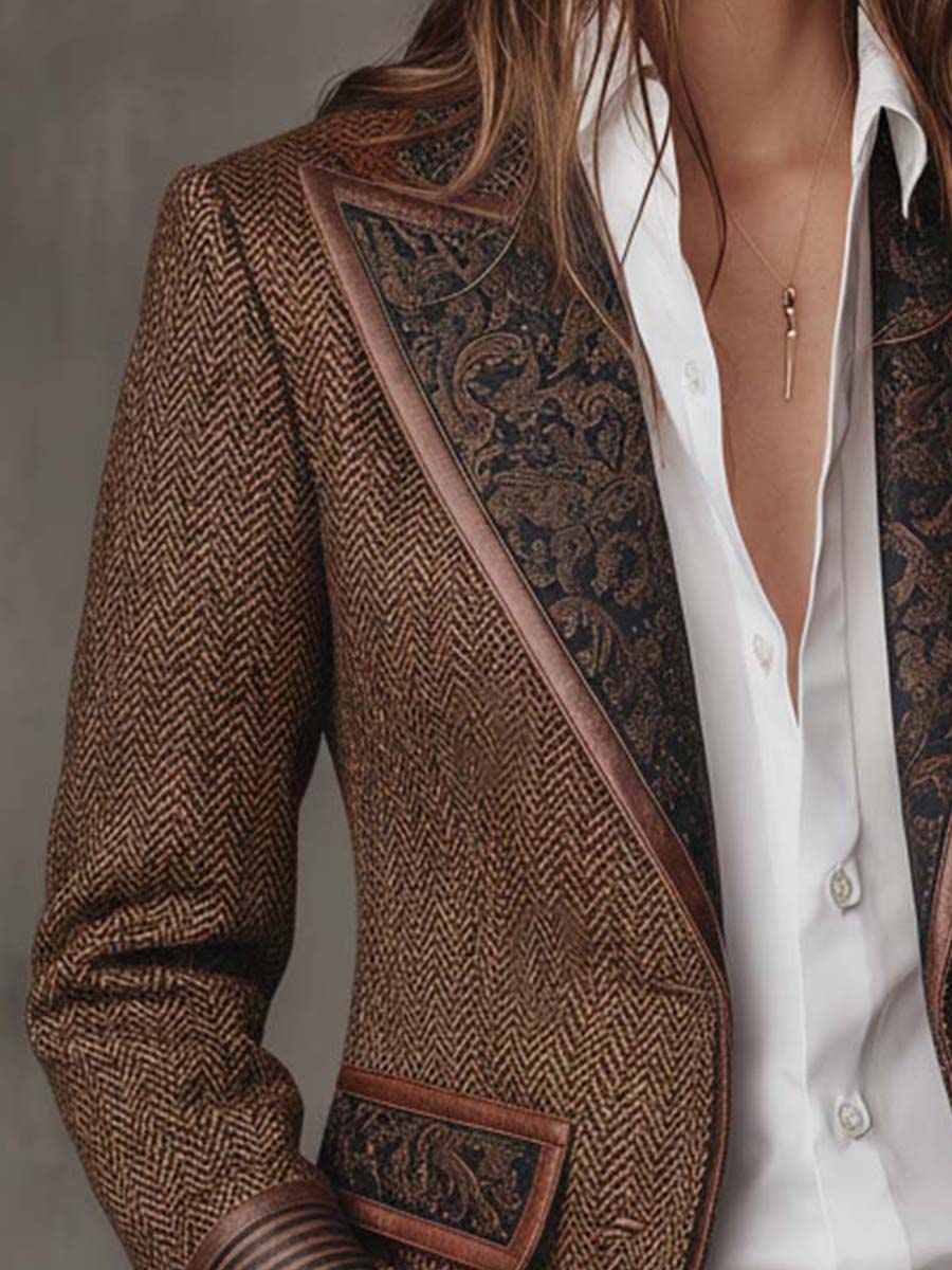 Gerda™ | Blazer met geprinte chevron-details