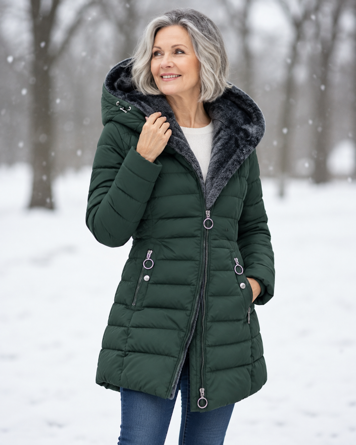 Marja™ | Warme gewatteerde winterjas met capuchon