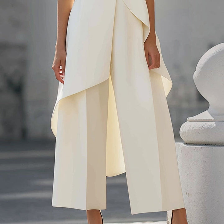 Saskia™ | Elegante mouwloze jurk met cape-detail