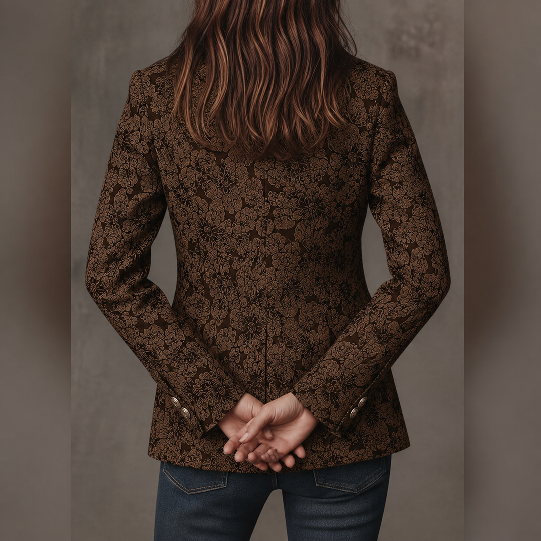 Esther™ | Jacquard blazer met bloemenmotief