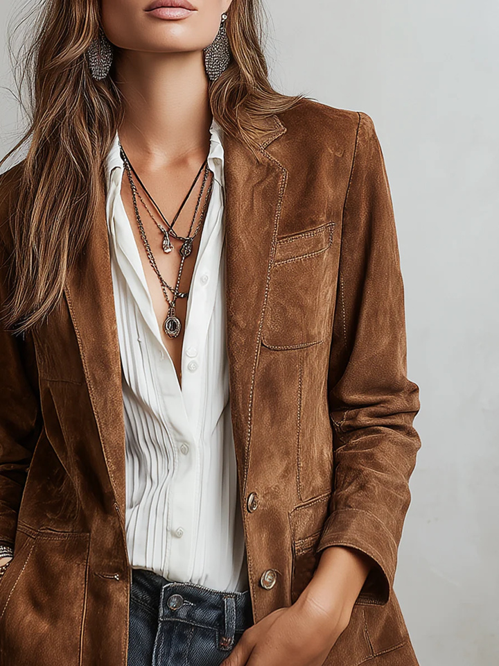 Marleen™ Vintage bruine blazer