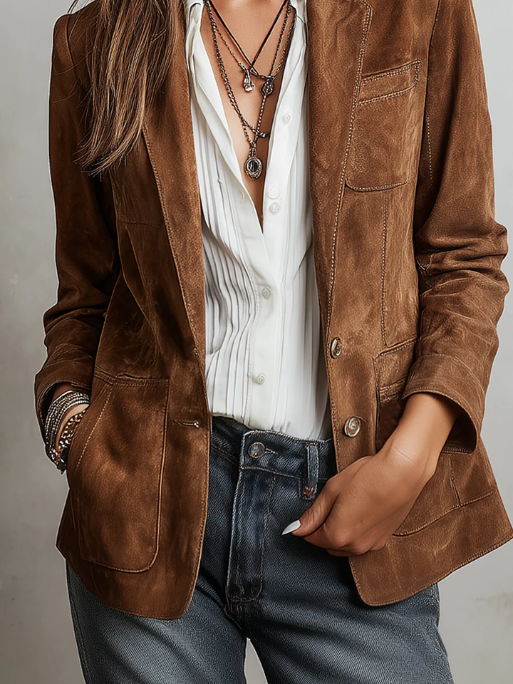 Marleen™ Vintage bruine blazer
