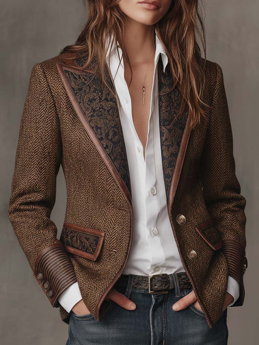 Gerda™ | Blazer met geprinte chevron-details