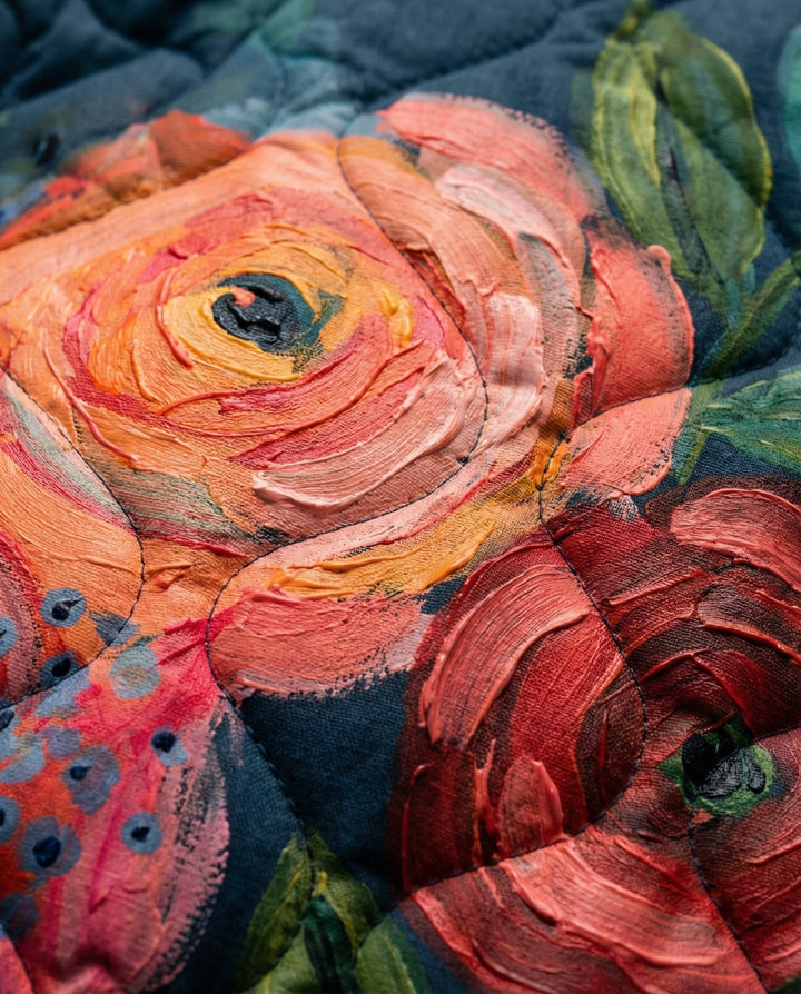 Amaya | Vintage Bloemenprint Gewatteerde Jas