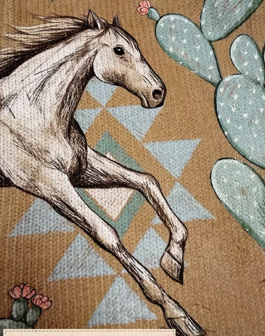 Karin™ | Vest met paarden- en cactusprint
