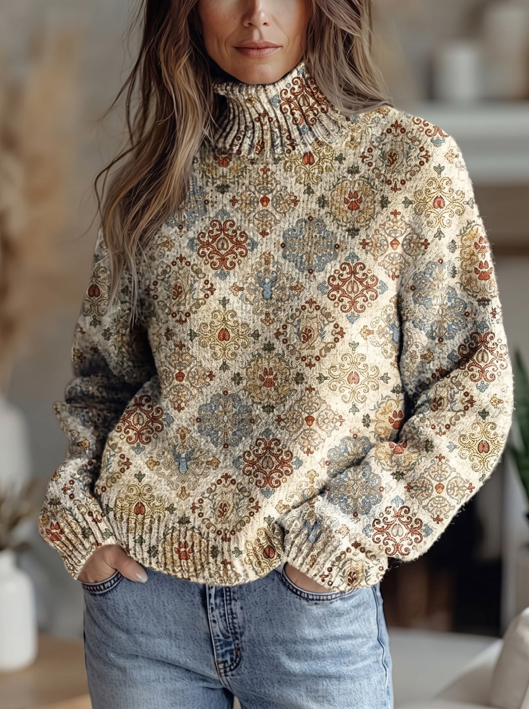 Thea™ | Coltrui met damasttegelprint